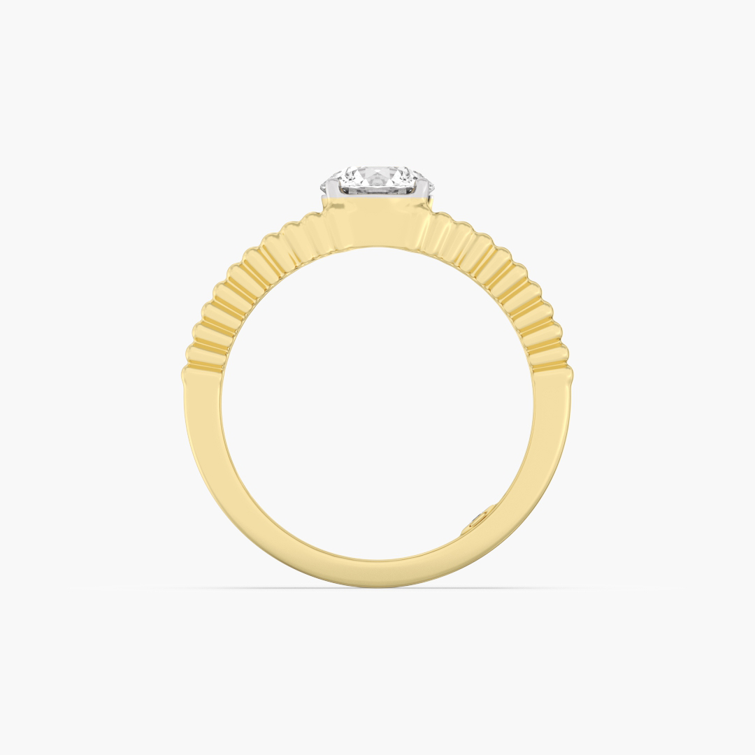 Close-up of the 2 lab grown diamonds on the 1.08 carat men's ring in 14KT yellow gold