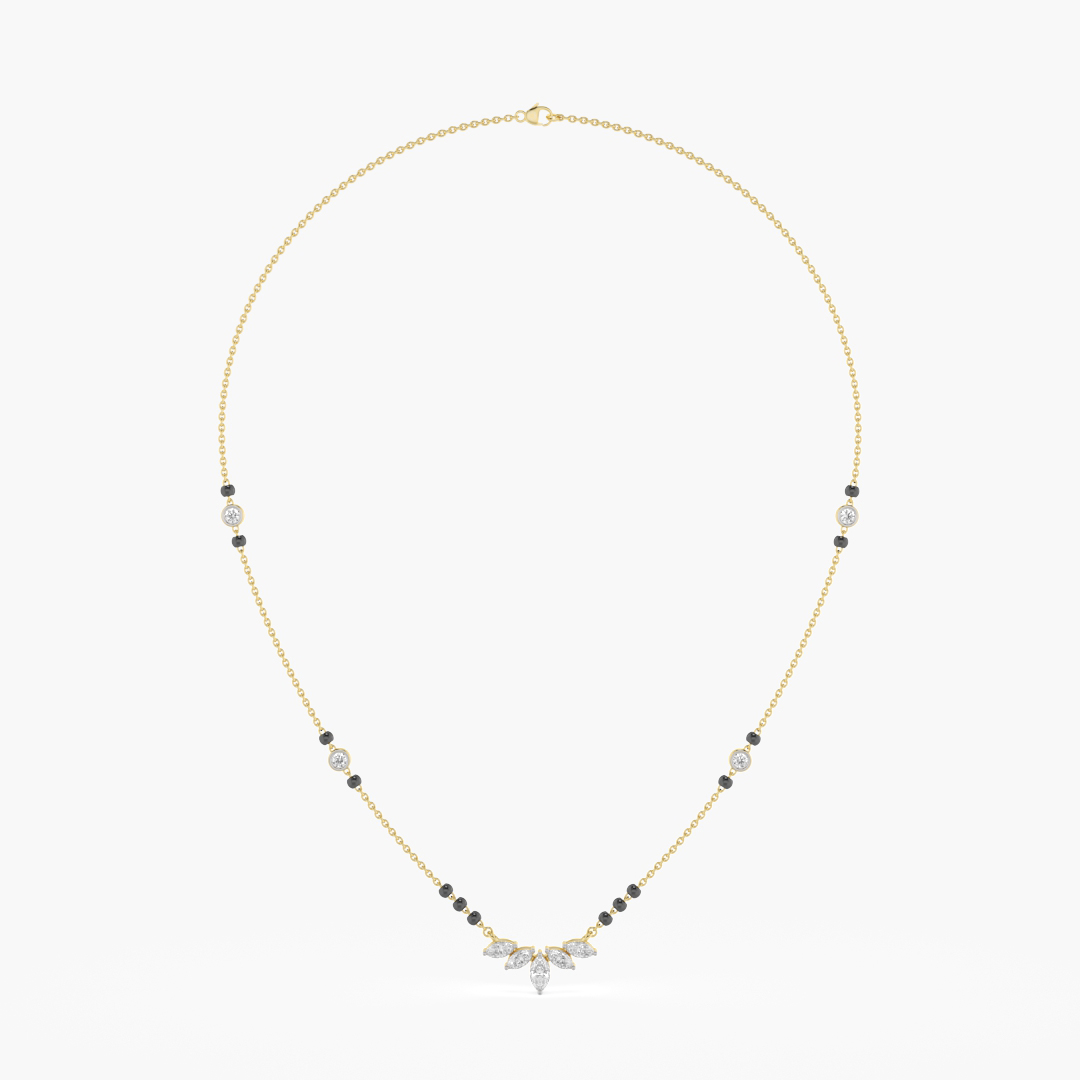 1.07 carat lab grown diamond tennis necklace in 14KT yellow gold, front view