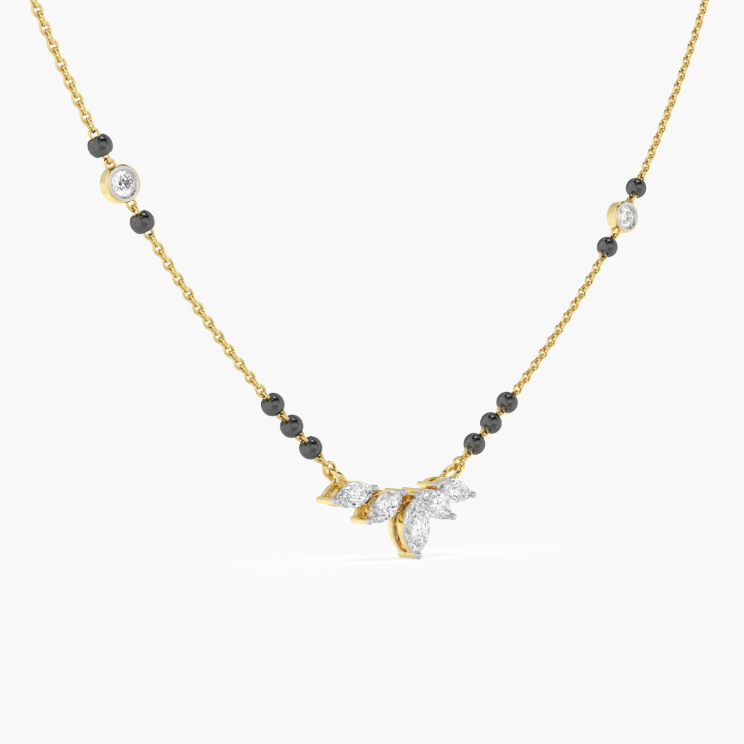 1.07 carat lab grown diamond tennis necklace in 14KT yellow gold, worn on model