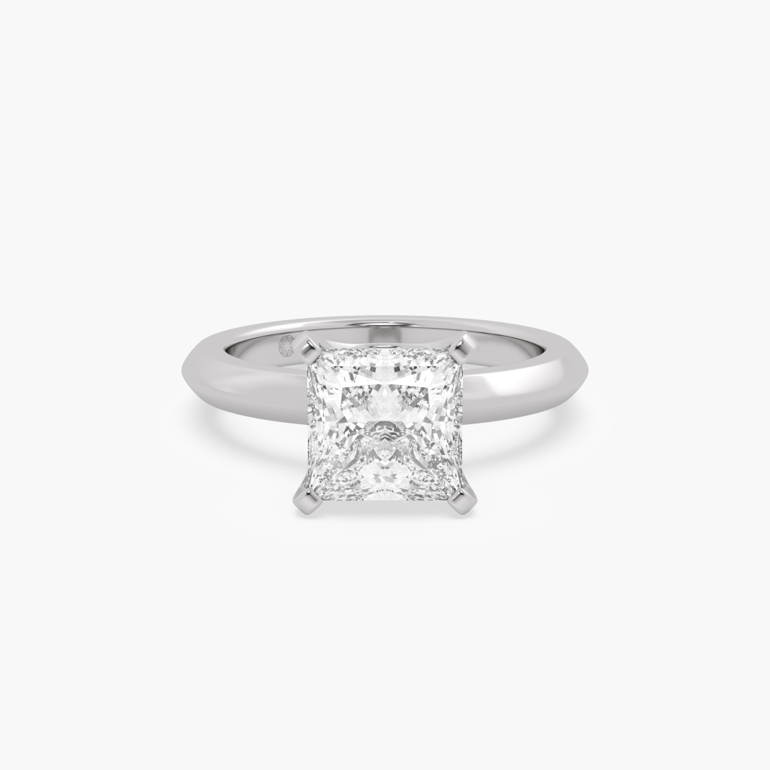 2.05 carat lab grown diamond solitaire ring in 18KT white gold, front view